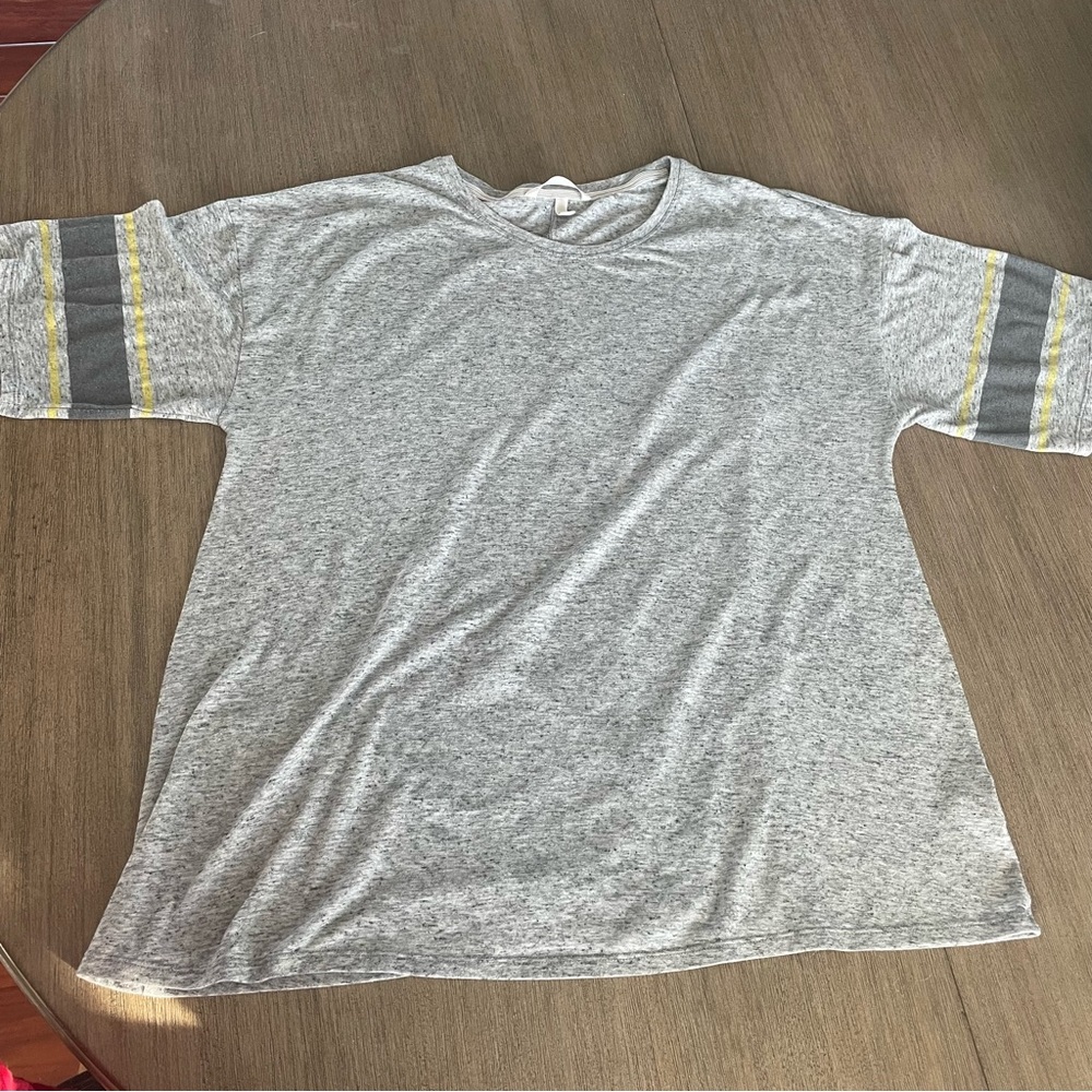Victoria’s Secret Oversized Gray Striped Sleeve Shirt